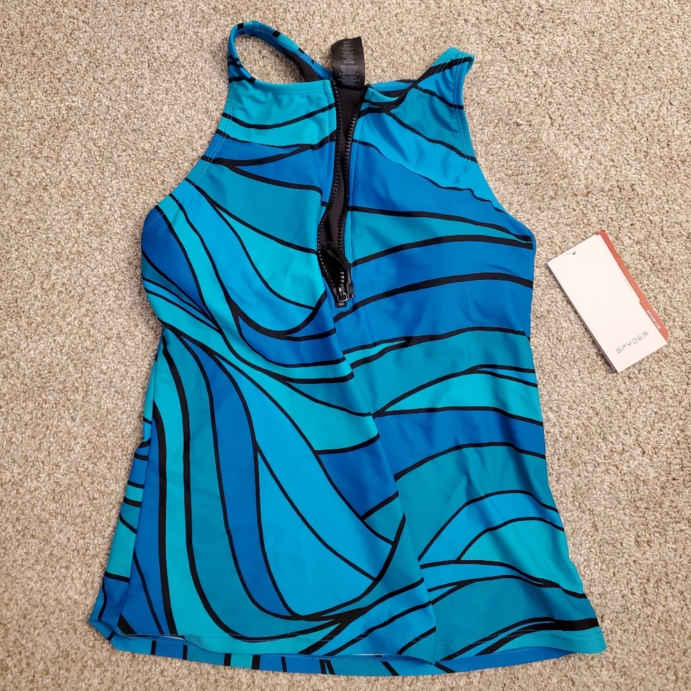 Spyder Tank Swim Top, Size L